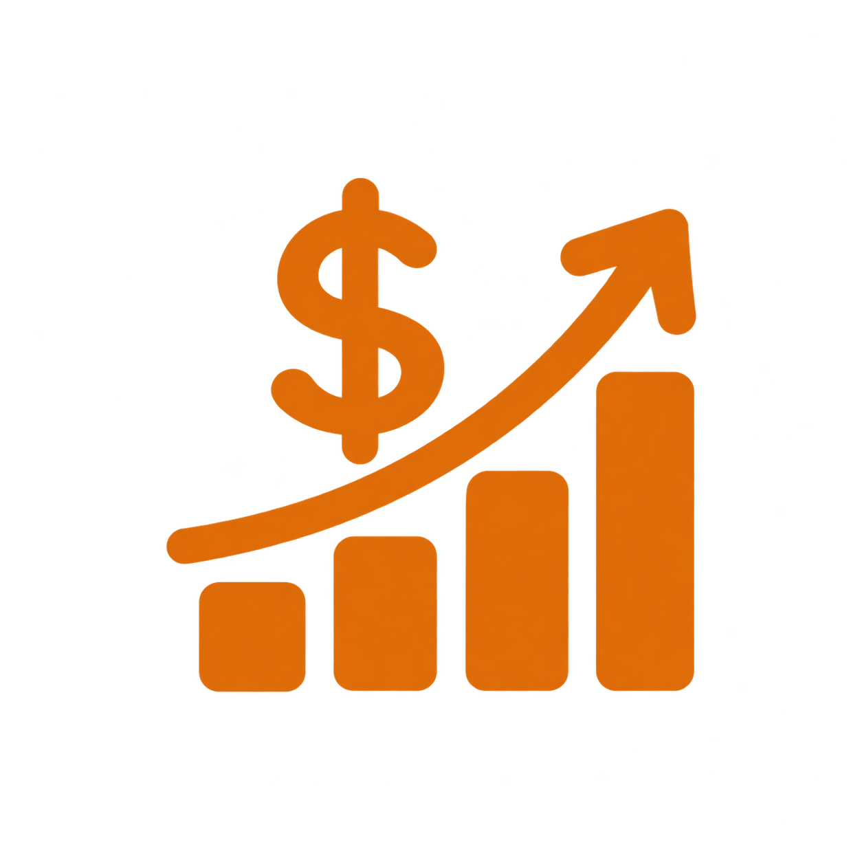 Orange Savings and Growth Icon