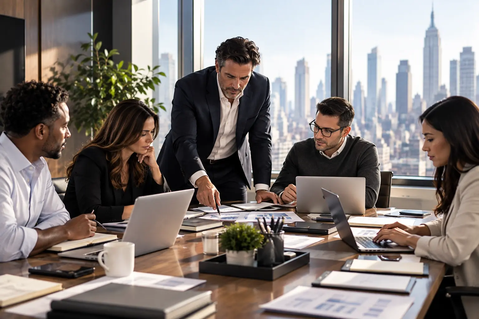 Collaborative High-Rise Office Meeting