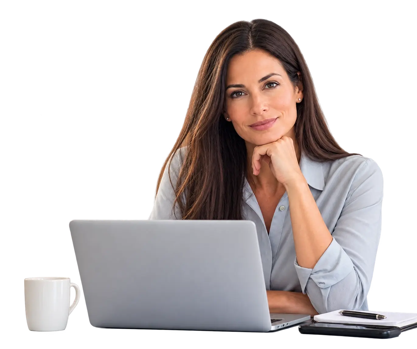 Professional Woman at Laptop Desk